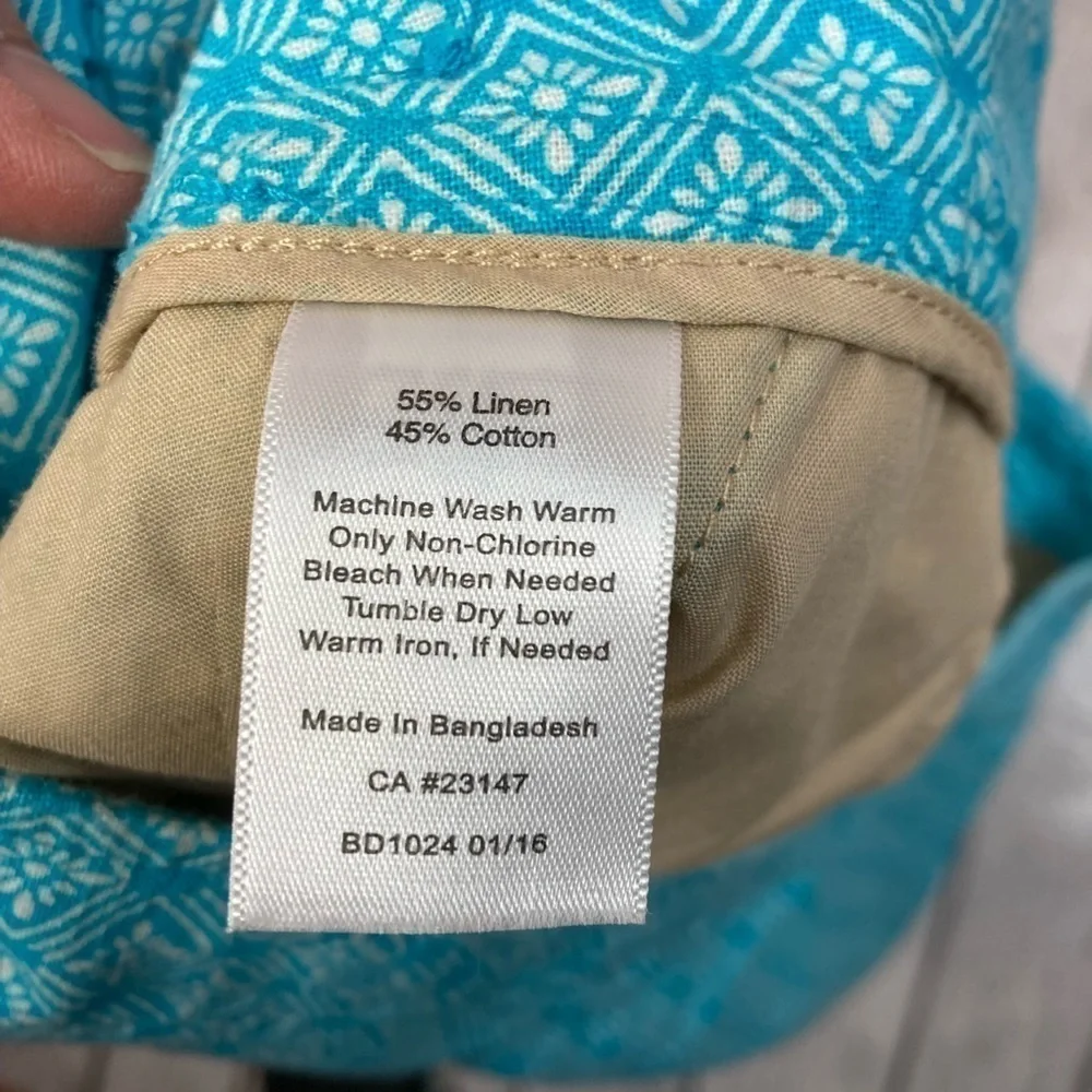 Talbots Geometric Print Linen Blend Shorts
